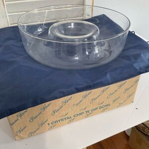 Princess House Clear Glass Chip and Dip Bowl